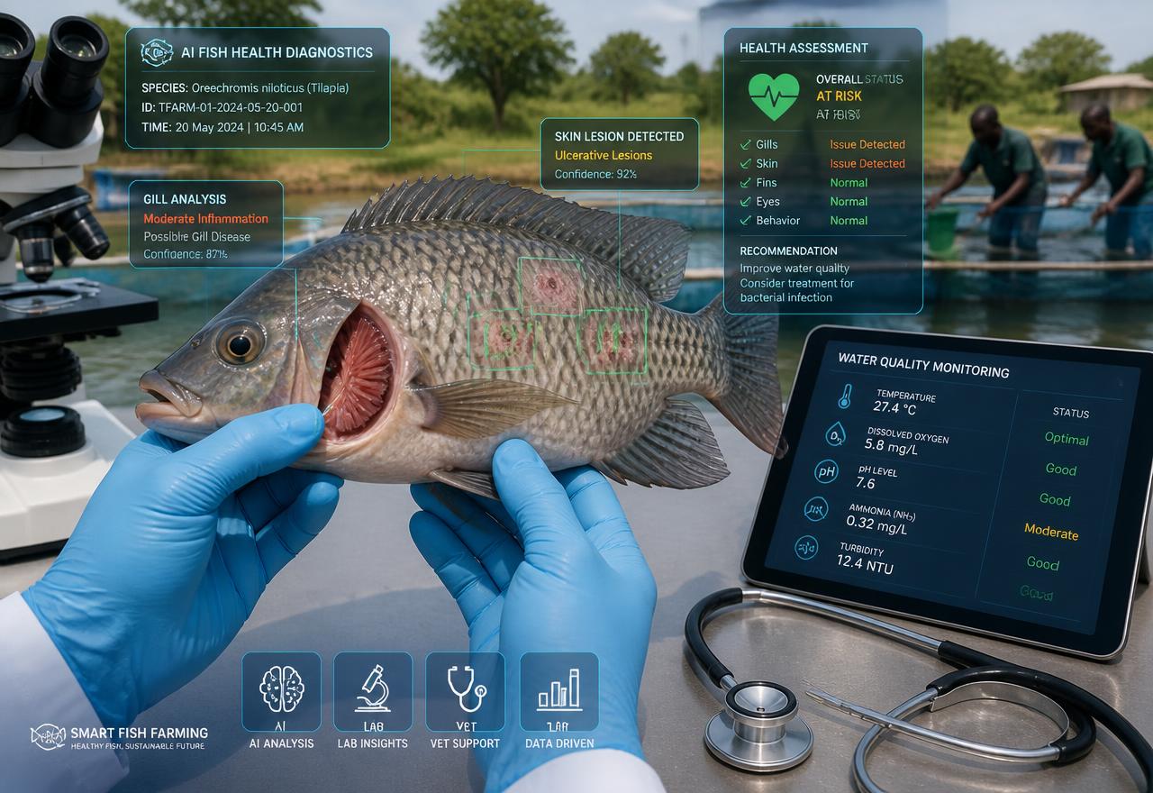 Analyse IA d'un tilapia : détection de lésions et évaluation sanitaire